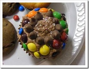 Decorated chocolate cupcake