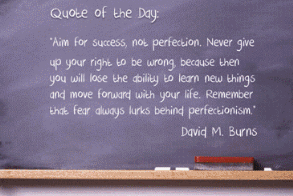 Quote written on a blackboard