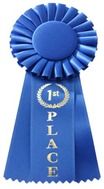 Blue first place ribbon