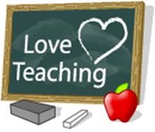 Love teaching written on a blackboard