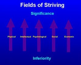 Fields of striving for significance include the physcal, intellectual, psychological, social and economic