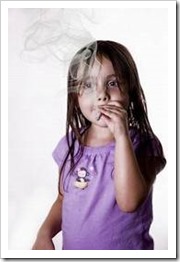 Little girl smoking