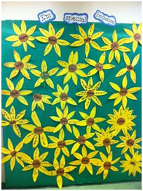 Paper sunflowers