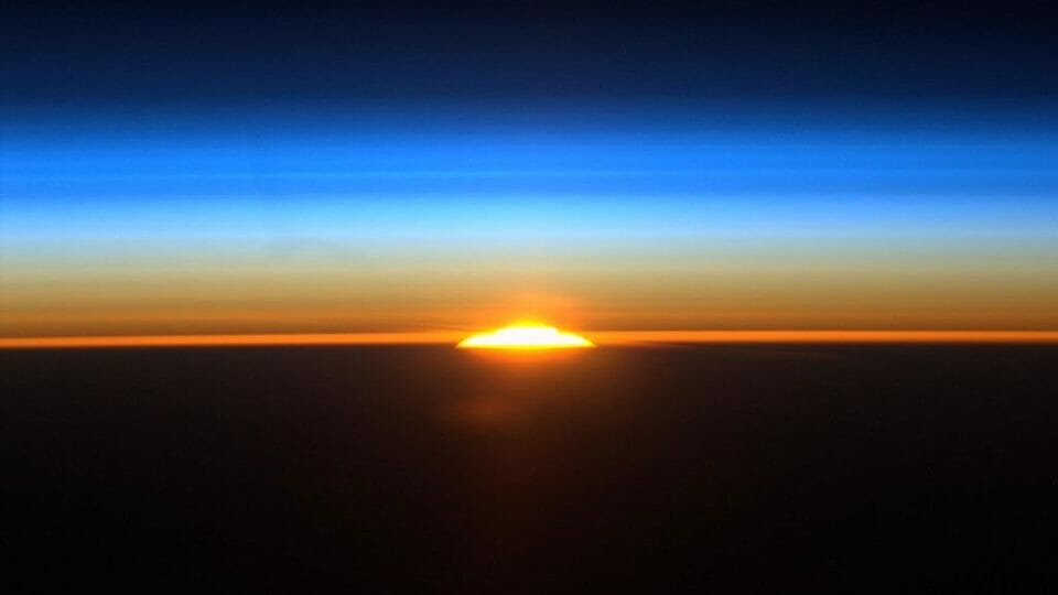 A lesson in perspective: sunrise from space