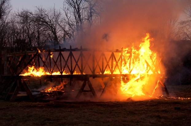 Burning bridge