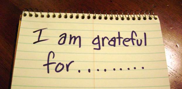 Notebook with I am grateful for...