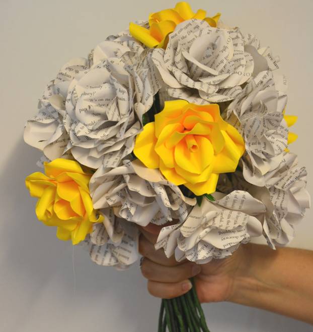 A bouquet of paper flowers