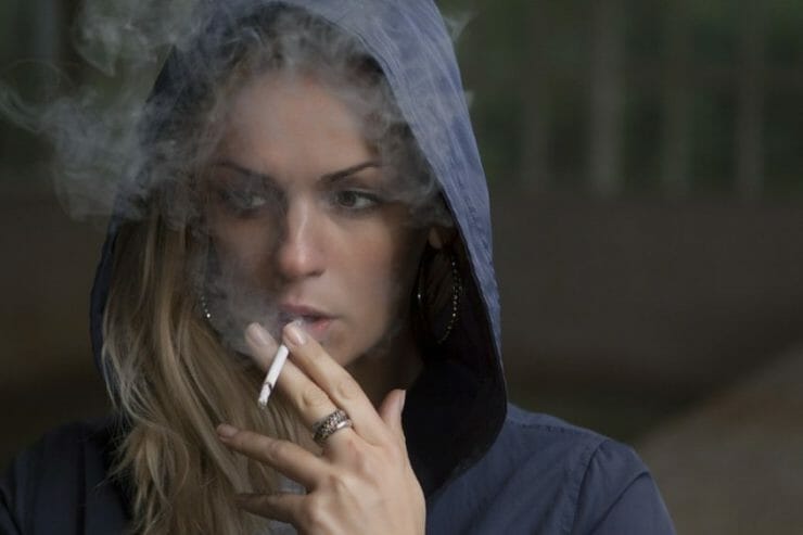 Young woman smoking