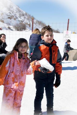 Boy and girl in the snow