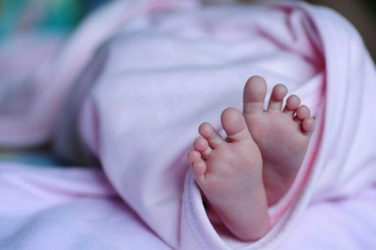 Newborn baby's feet