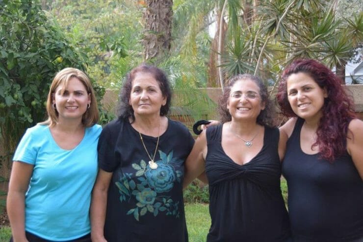 Ronit Baras with her mother and younger sisters