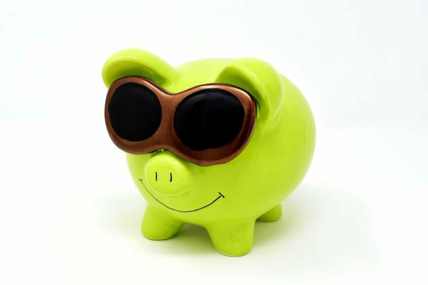 Piggy Bank with sunglasses