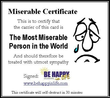 Miserable Certificate