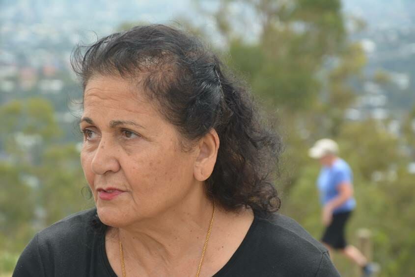 Old woman in a park