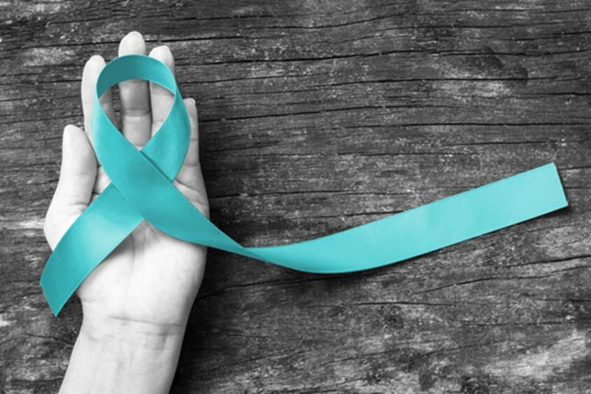Teal Ribbon for Ovarian Cancer Awareness
