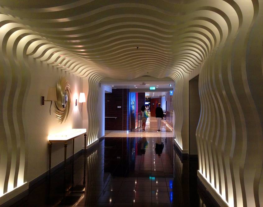 Cruise ship corridor looking like another world