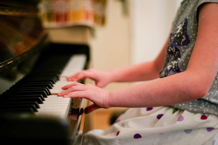 Girl playing the piano