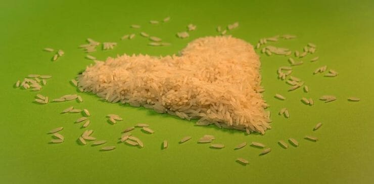 Love heart made from rice