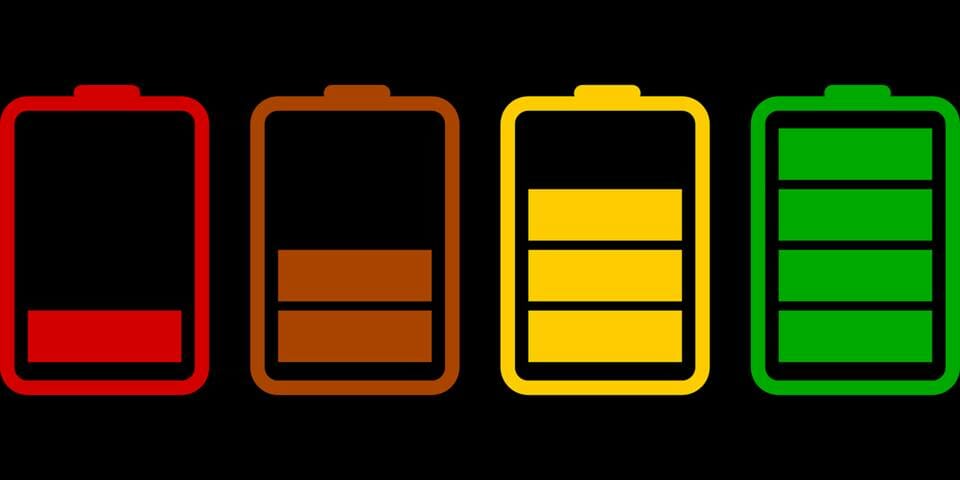 Batteries at different charge levels